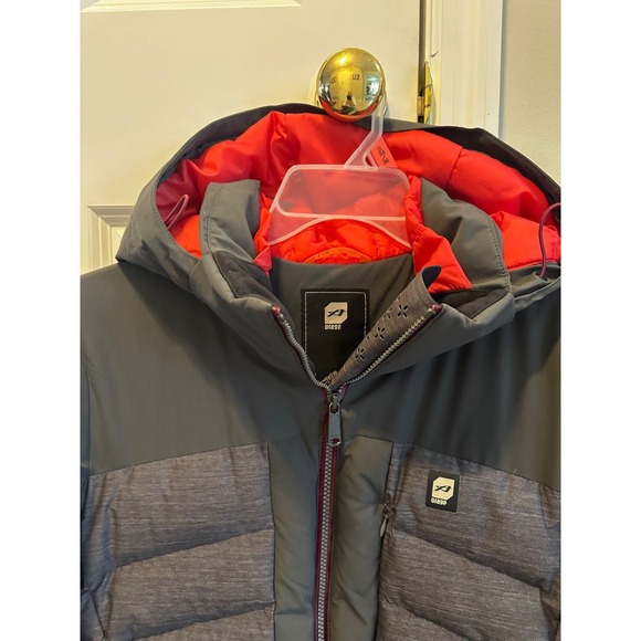 orage womens ski jacket,  dark gray, red accents, heavy insulated - Picture 2 of 6